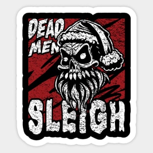 Skull Santa Claus Dead Men Sleigh Sticker